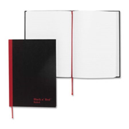 THE WORKSTATION Black nft. Red-John Dickinson Casebound Book- Ruled- 24 lb- 96 Sheets- 11-.75in.x8-.25in.- BK-RD TH126961